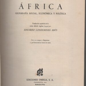 ÁFRICA : Geografia Social, Económica y Politica * Walter Fitzgerald   1950