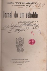 JORNAL DE UM REBELDE * Albino Forjaz de Sampaio   1919
