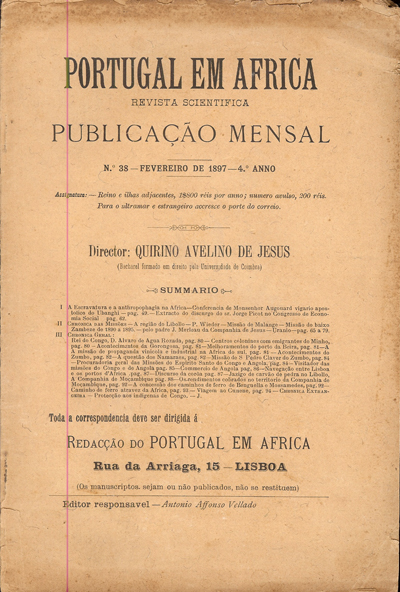 PORTUGAL EM AFRICA - REVISTA SCIENTIFICA Publicação Mensal Nº 38 - Fevereiro de 1897 - 4º Anno
