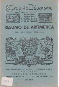 RESUMO DE ARITMÉTICA Para as Escolas Primárias * Colecção Educador 1958
